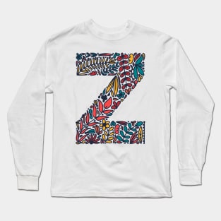 Tropical Letter Z Long Sleeve T-Shirt